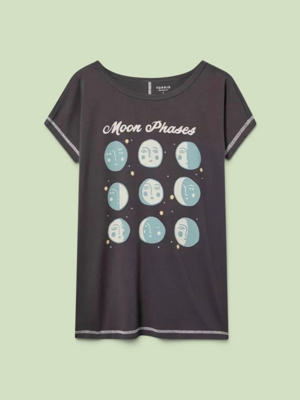 Torrid Moon Phases Graphic Tee - Black, 3x.